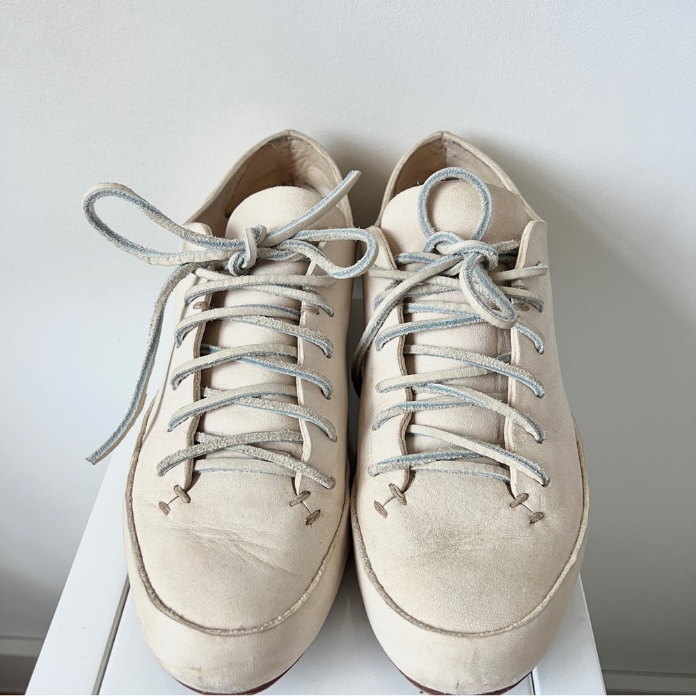 FEIT natural beige classic low top sneakers sewn by hand
